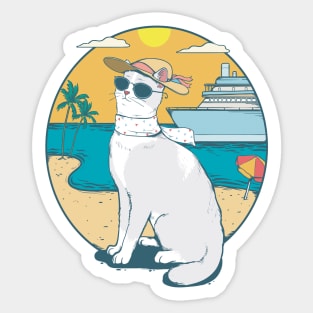 cat love sunset Sticker